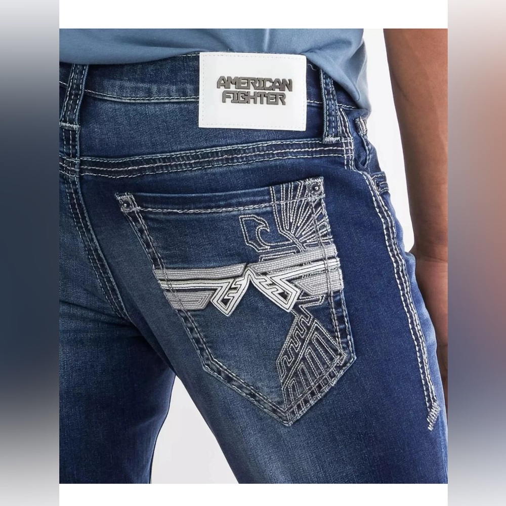 NEW $110 American Fighter Men's Buckle Jeans Defender sz 29